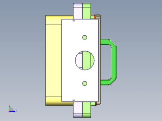 一款电脑D壳四轴精铣四周外形工装治具模型左视缩略图