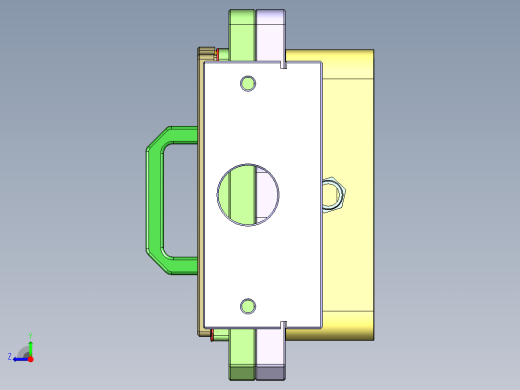 一款电脑D壳四轴精铣四周外形工装治具模型右视缩略图