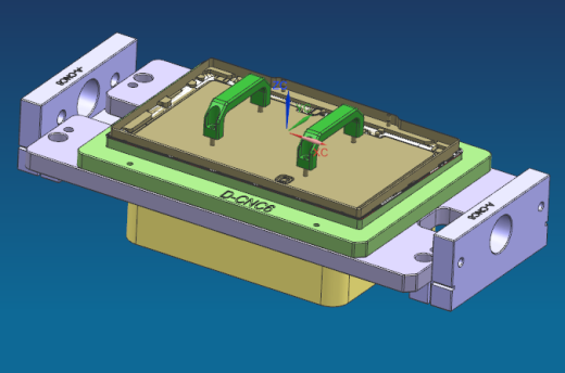 一款电脑D壳四轴精铣四周外形工装治具模型缩略图