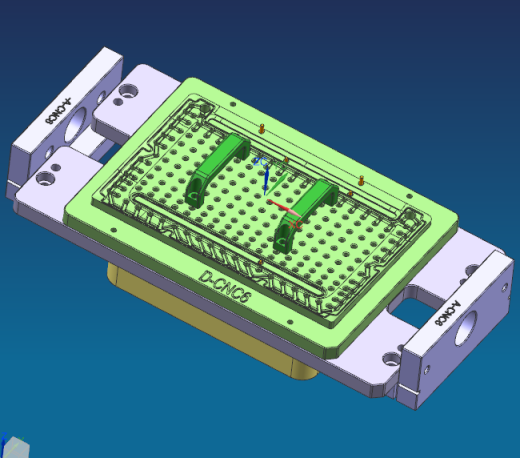 一款电脑D壳四轴精铣四周外形工装治具模型缩略图