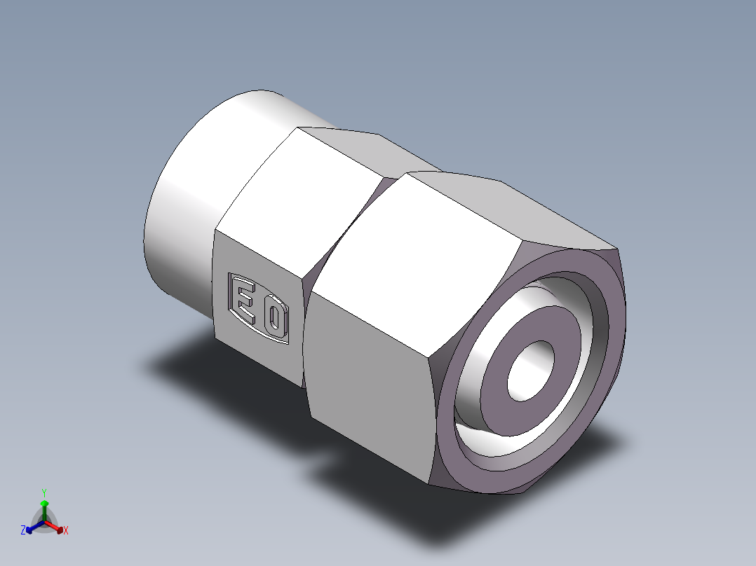 压力表接头-带螺母、7BC-04-18GDK+S正等轴测图