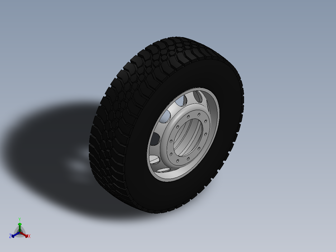 轮胎、车轮、轮毂(8)正等轴测图