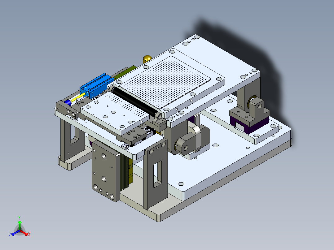 压片机贴合平台下压平台正等轴测图