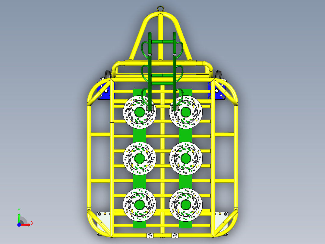 B2004063-制动盘运输手推车  制动盘运输车前视图
