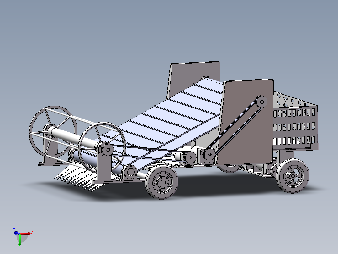 生叶菜采收自动收获机设计（含三维SW模型+23张CAD图纸+说明）