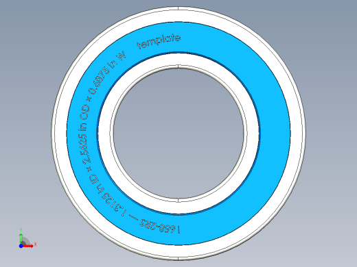 完整的INCH 1600-2RS系列，双密封轴承库— SolidWorks和Step模型前视缩略图