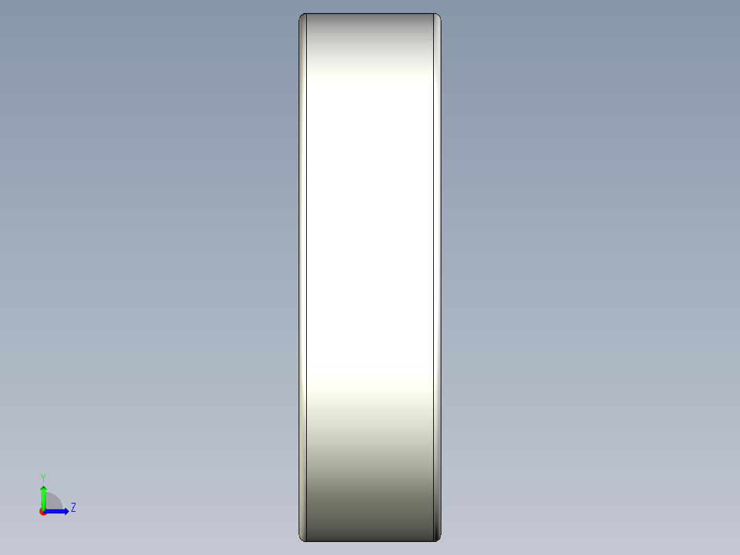 完整的INCH 1600-2RS系列，双密封轴承库— SolidWorks和Step模型左视图