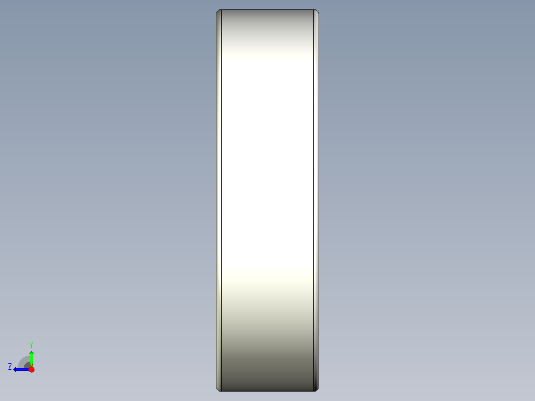 完整的INCH 1600-2RS系列，双密封轴承库— SolidWorks和Step模型右视图