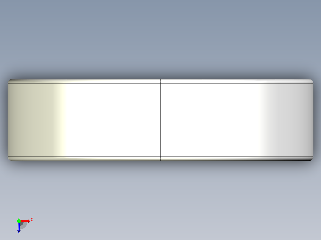 完整的INCH 1600-2RS系列，双密封轴承库— SolidWorks和Step模型俯视图