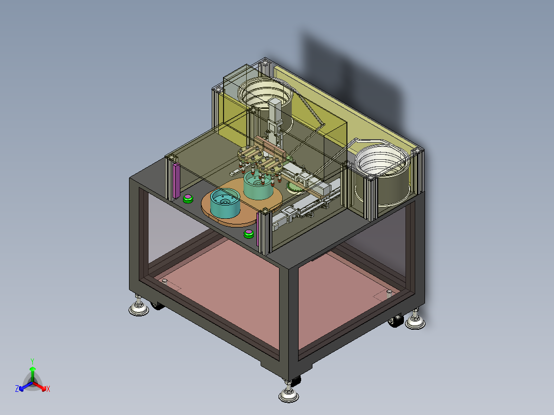 轴承钢珠、波珠自动组装机正等轴测图