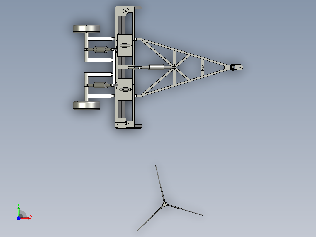 用于农业生产土壤的平整平地机前视图