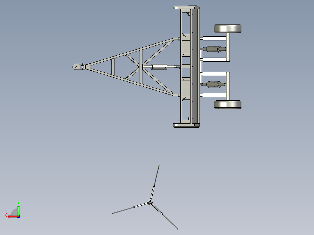 用于农业生产土壤的平整平地机后视图