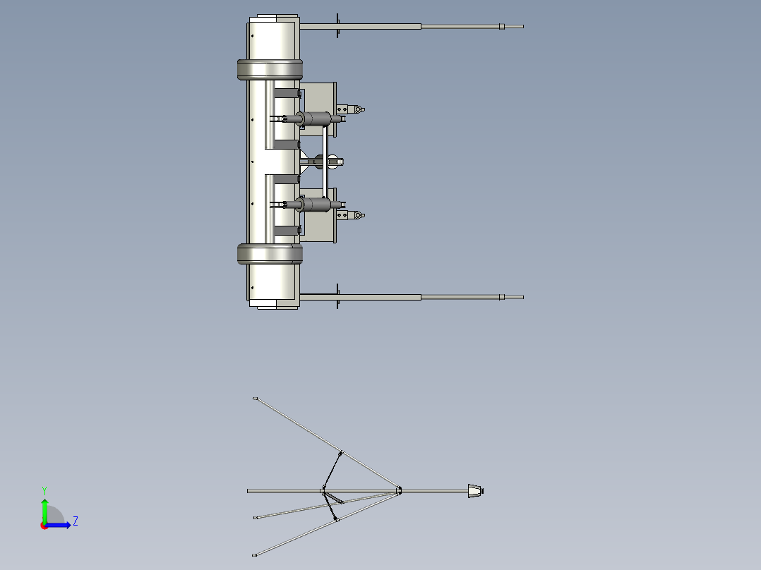 用于农业生产土壤的平整平地机左视图