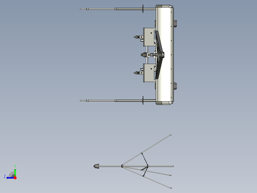 用于农业生产土壤的平整平地机右视图