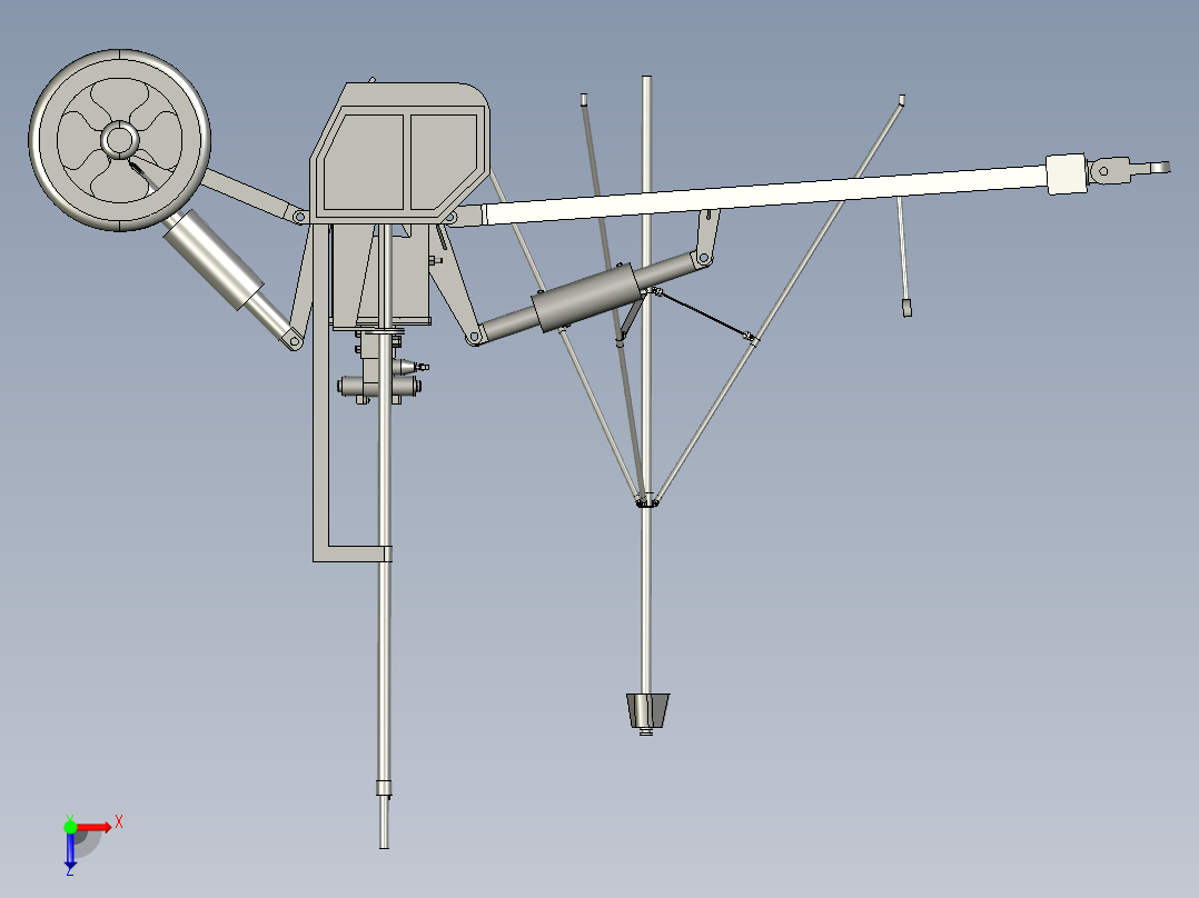 用于农业生产土壤的平整平地机俯视图