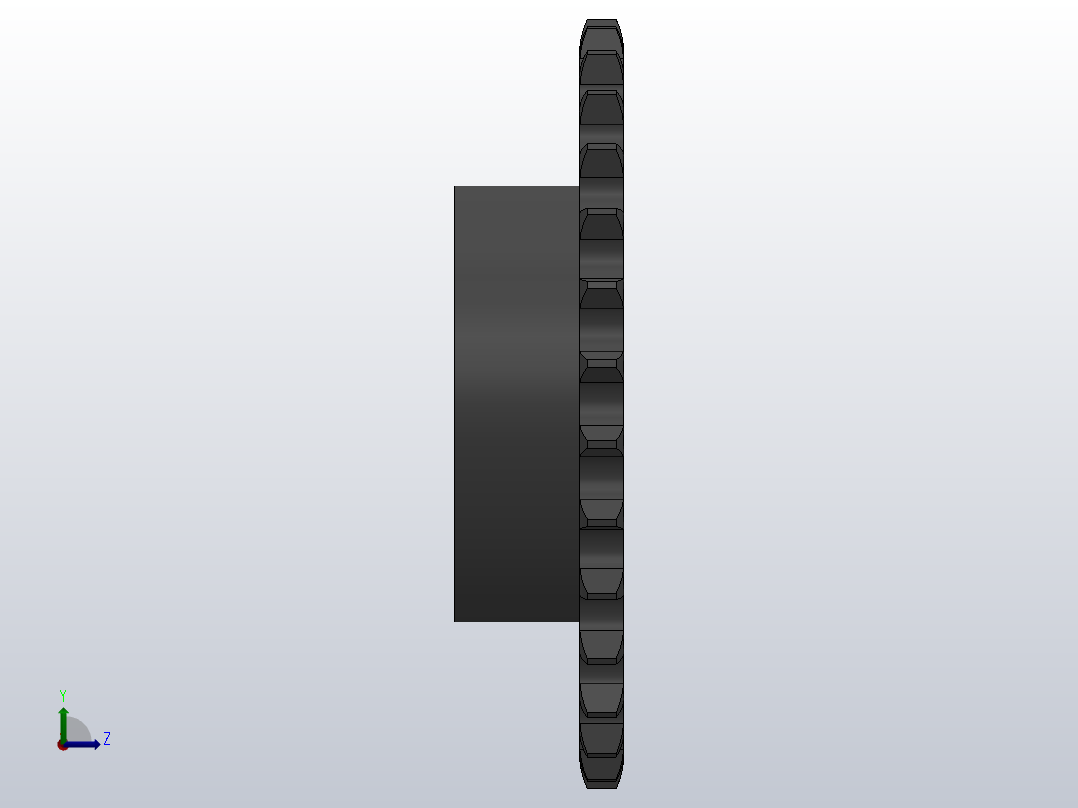 直孔链轮10B型_30-10B-1右视图