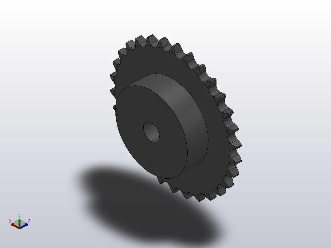 直孔链轮10B型_30-10B-1正等轴测图