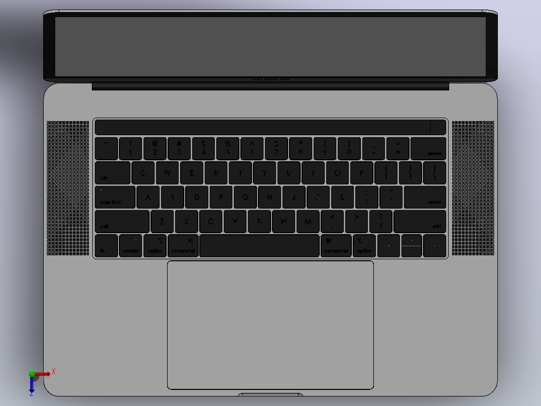 2019年14英寸视网膜显示屏MacBook Pro 15俯视图