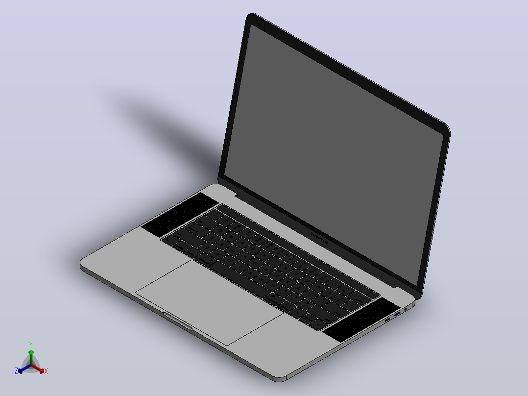 2019年14英寸视网膜显示屏MacBook Pro 15正等轴测图