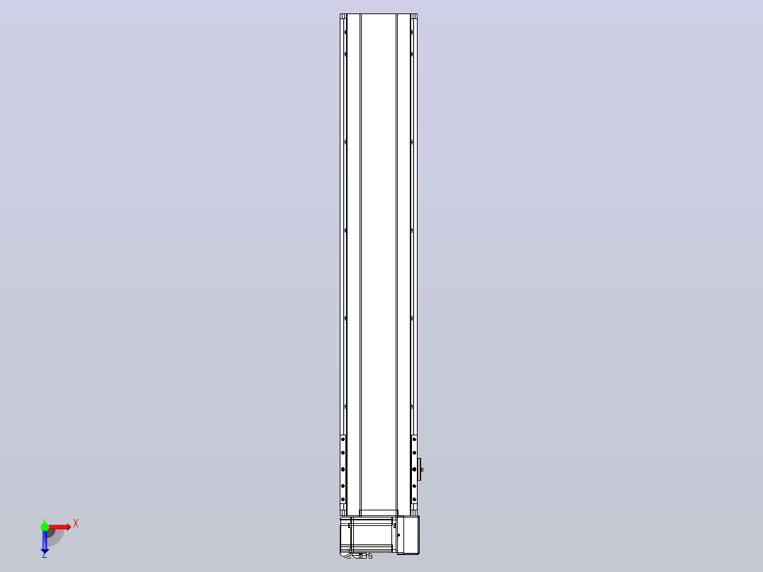 皮带直线轴半封闭可选导轨TPA-HNB-175D-140-L850-RU-C-P75-N3俯视图