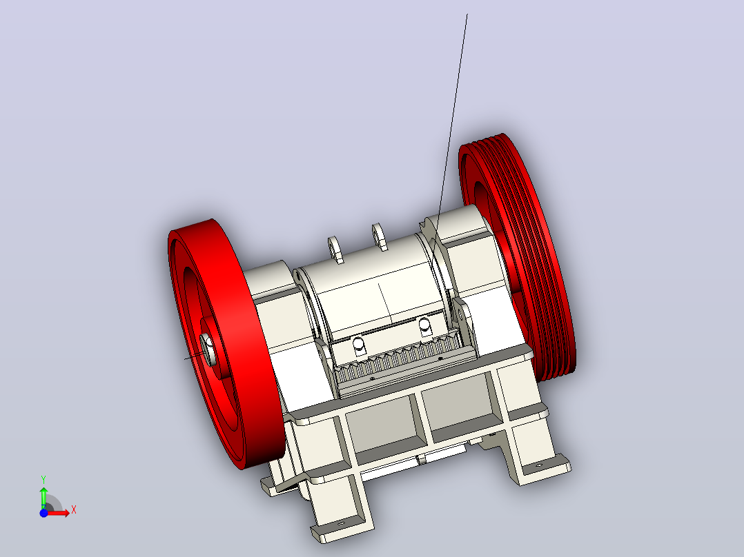 颚式破碎机（总成）jaw-crusher-parts-模型格式为 stp前视图