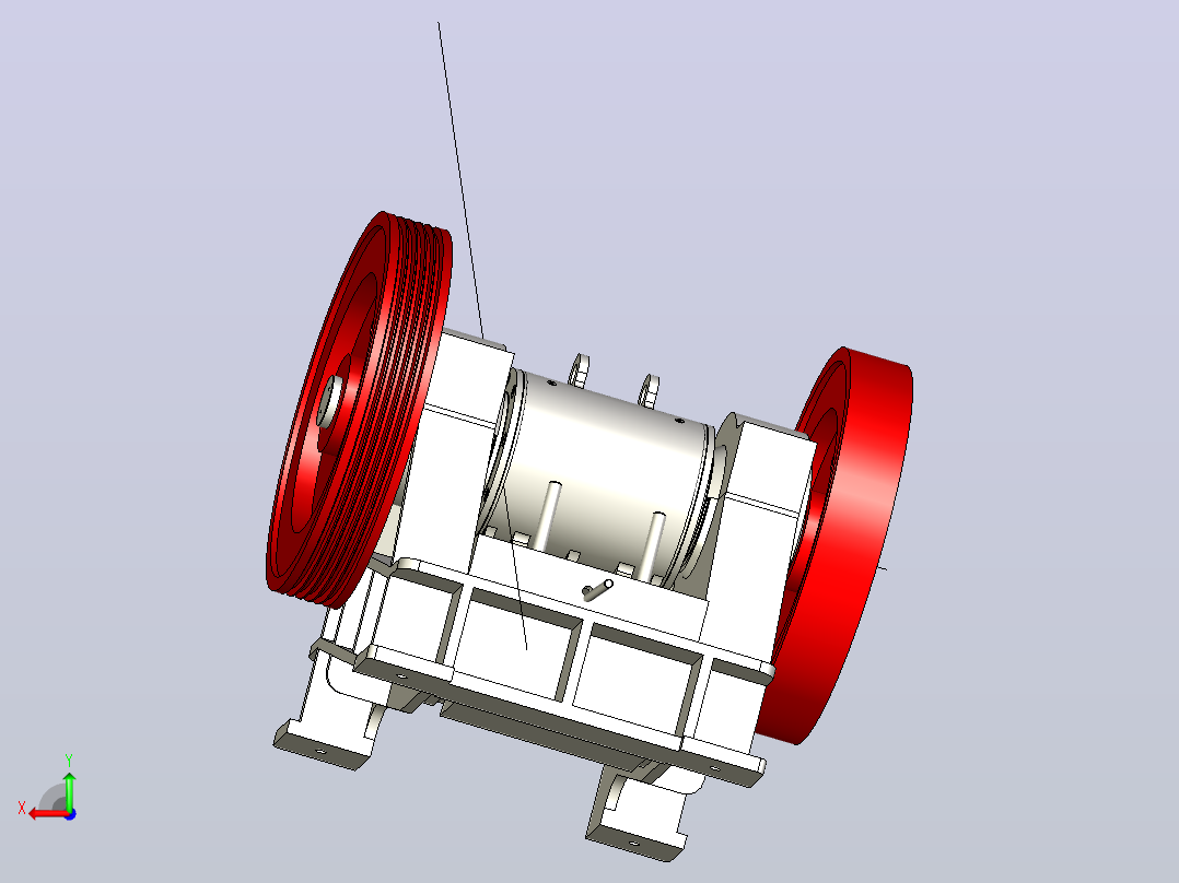 颚式破碎机（总成）jaw-crusher-parts-模型格式为 stp后视图