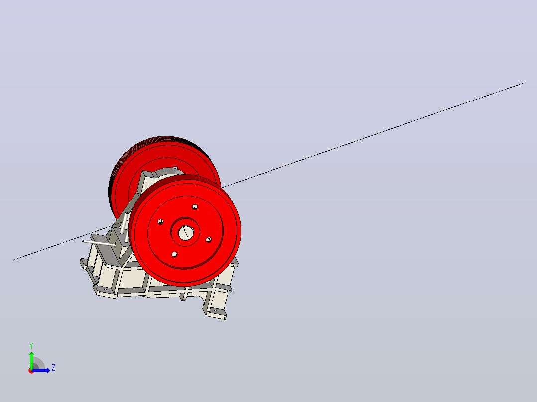 颚式破碎机（总成）jaw-crusher-parts-模型格式为 stp左视图