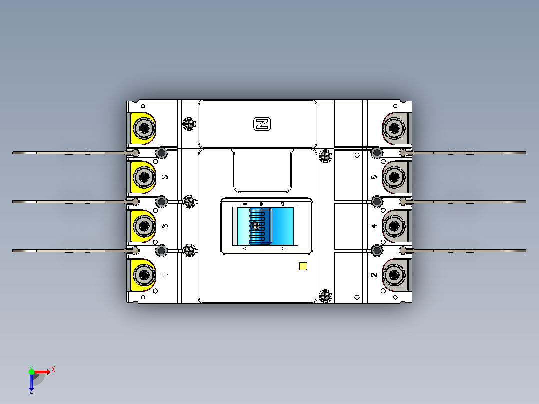 NM5-630 4P塑料外壳式断路器三维模型202209俯视图
