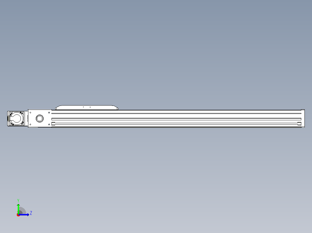 伺服电机集成皮带传动直线执行器TPA-OCB-120-224-L950-ML-P75-N3左视图