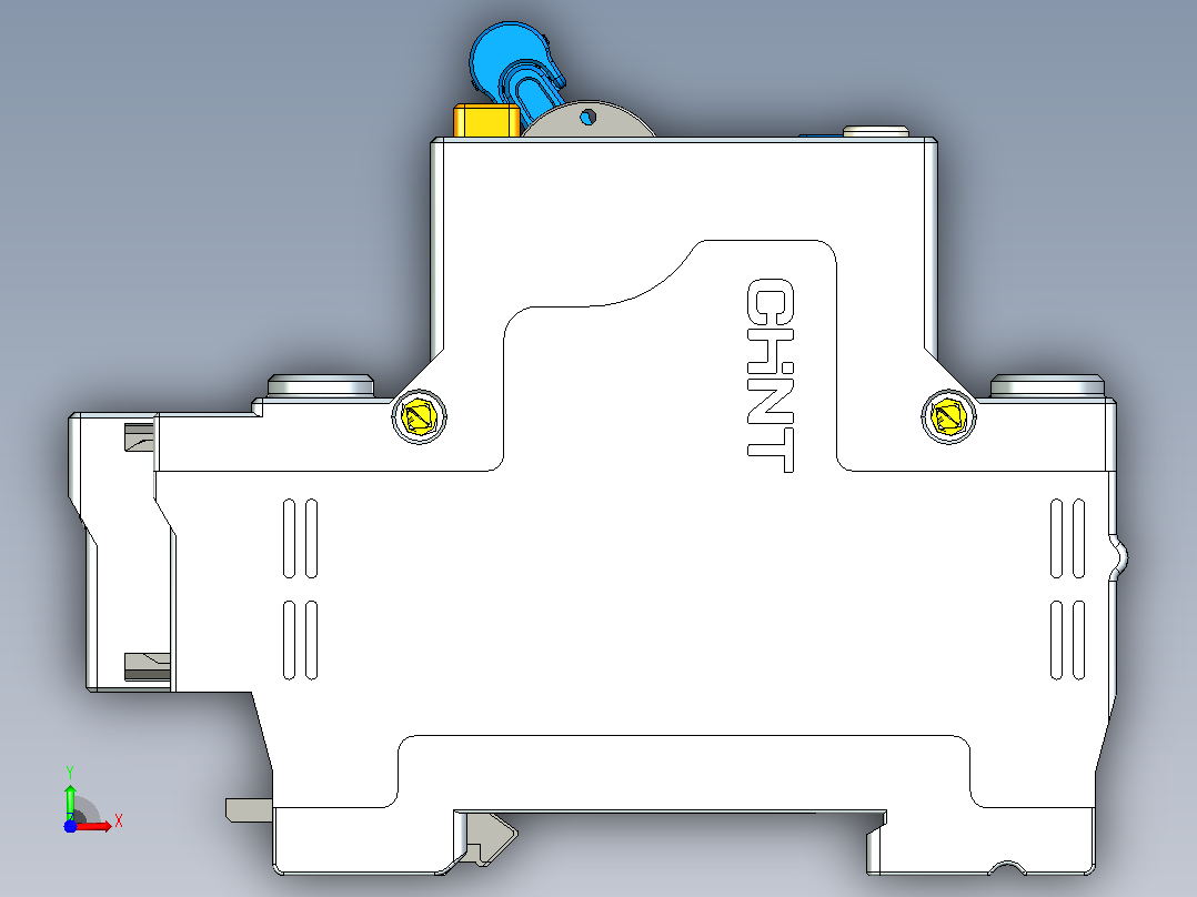 NBPLE-32D 2P剩余电流动作断路器三维模型202010前视图