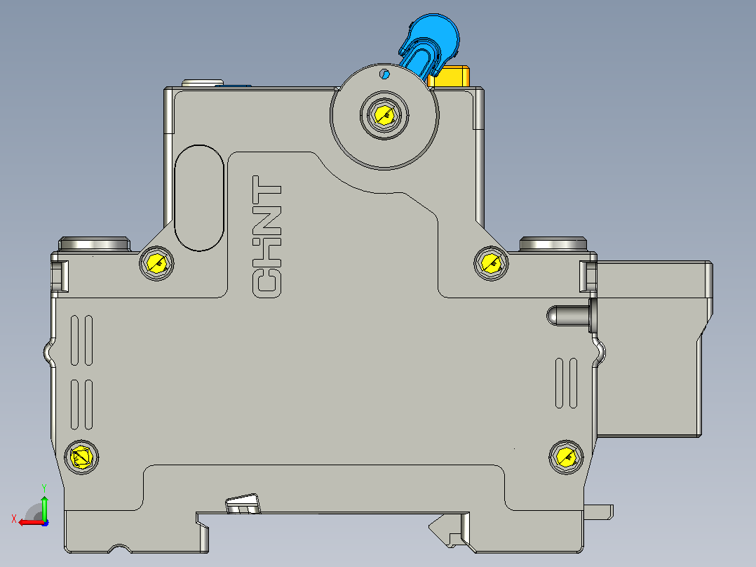 NBPLE-32D 2P剩余电流动作断路器三维模型202010后视图