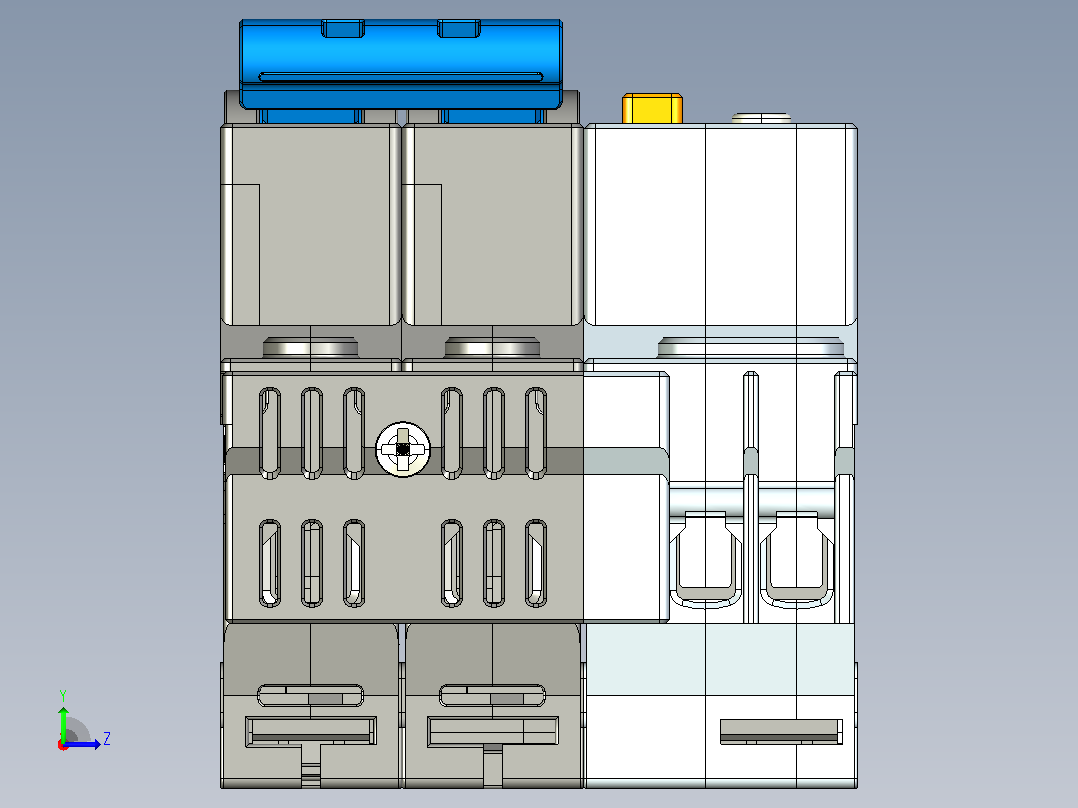 NBPLE-32D 2P剩余电流动作断路器三维模型202010左视图