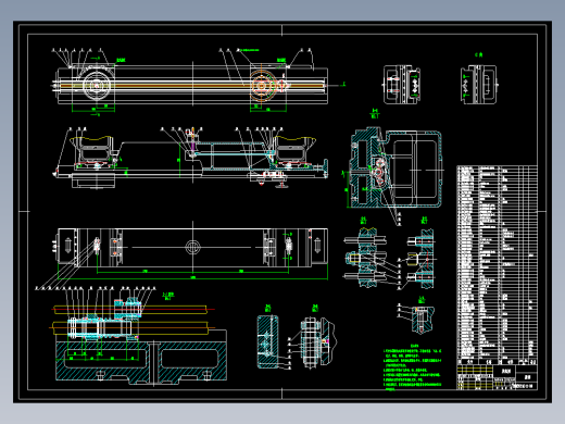 BXM2031C龙门刨（床身、横梁、工作台三张部装图）