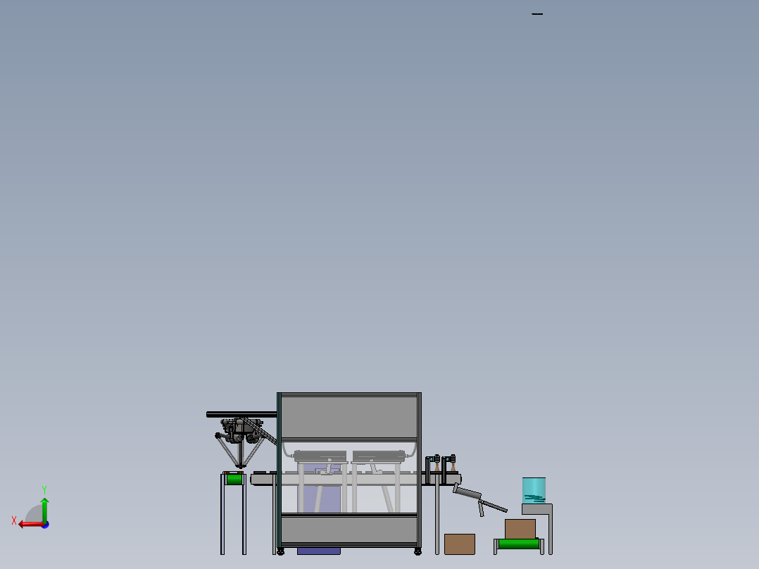 双机械手抓料激光打码出料机sw18可编辑后视图