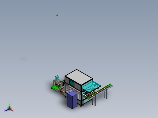 双机械手抓料激光打码出料机sw18可编辑正等轴测缩略图