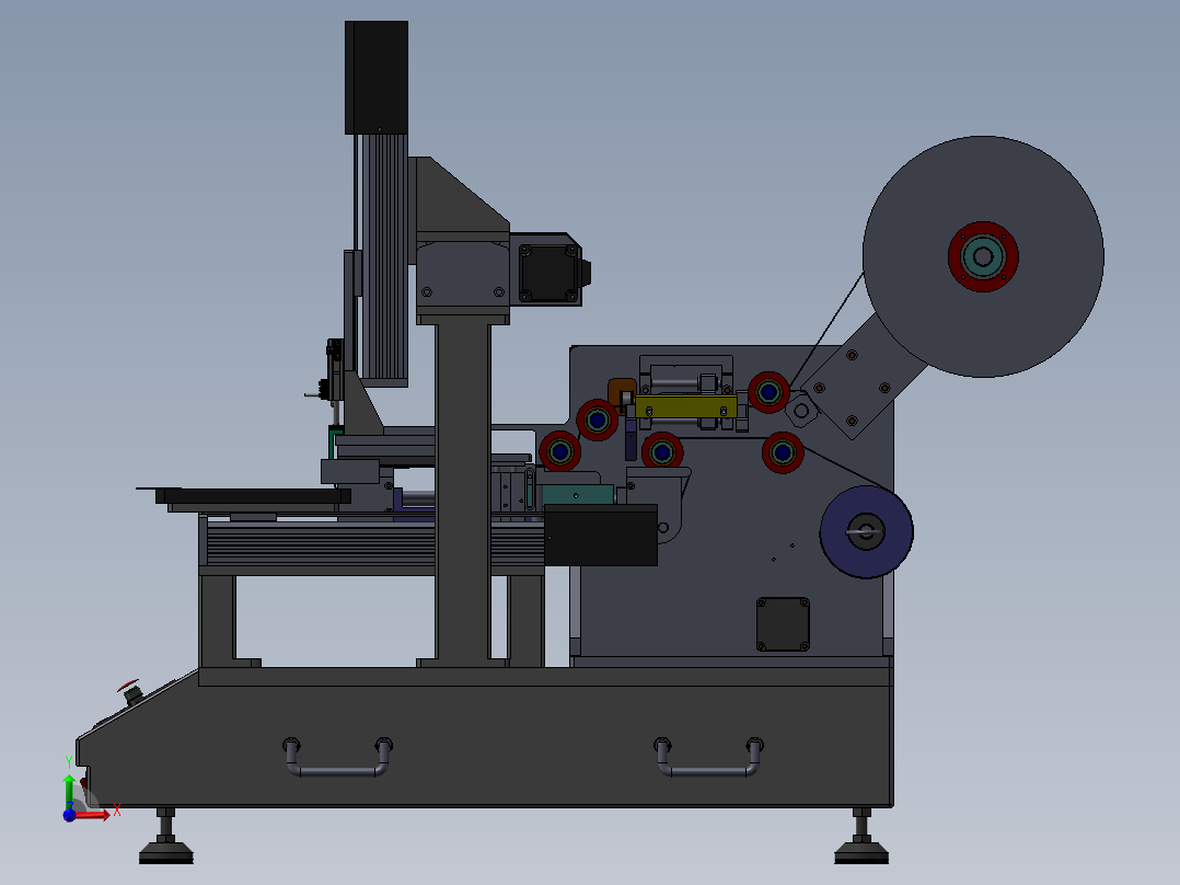 桌面式手机贴膜机3D图纸H506 自动前视图