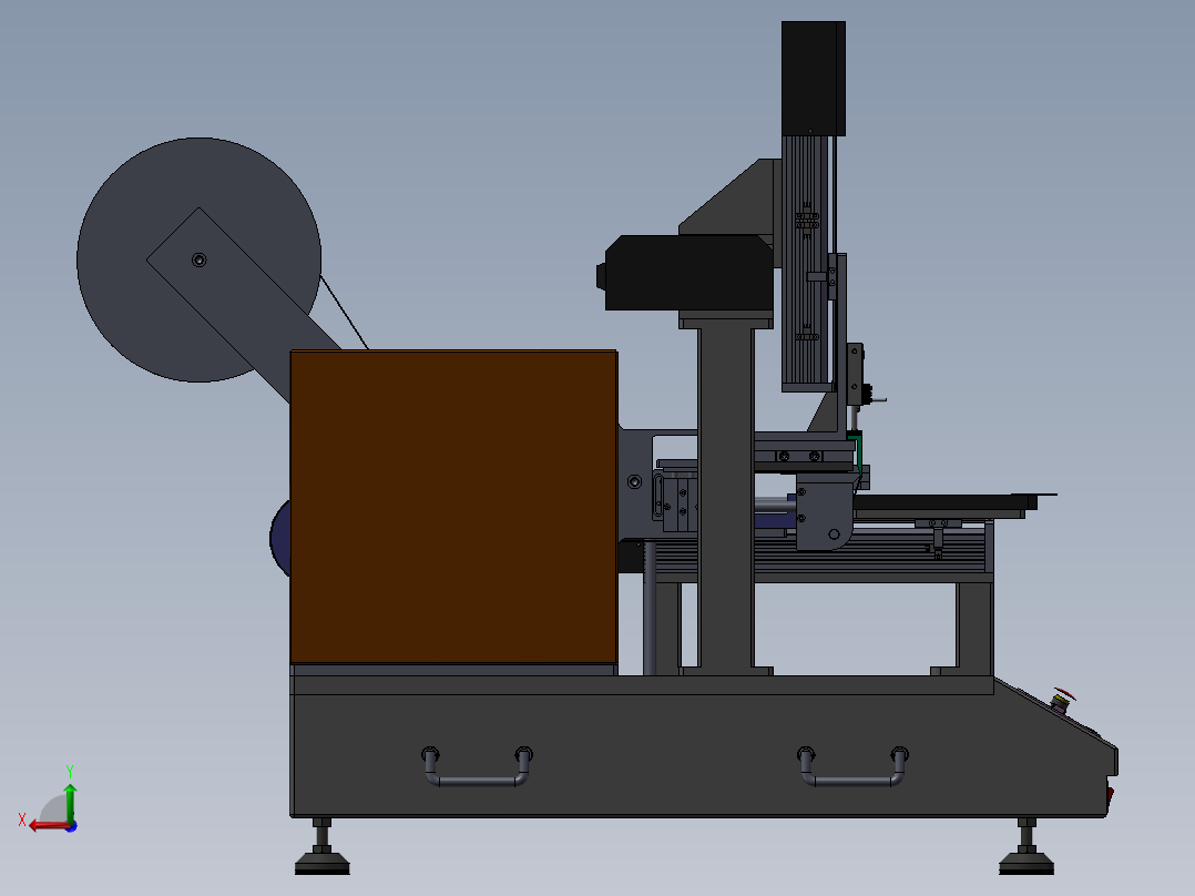 桌面式手机贴膜机3D图纸H506 自动后视图