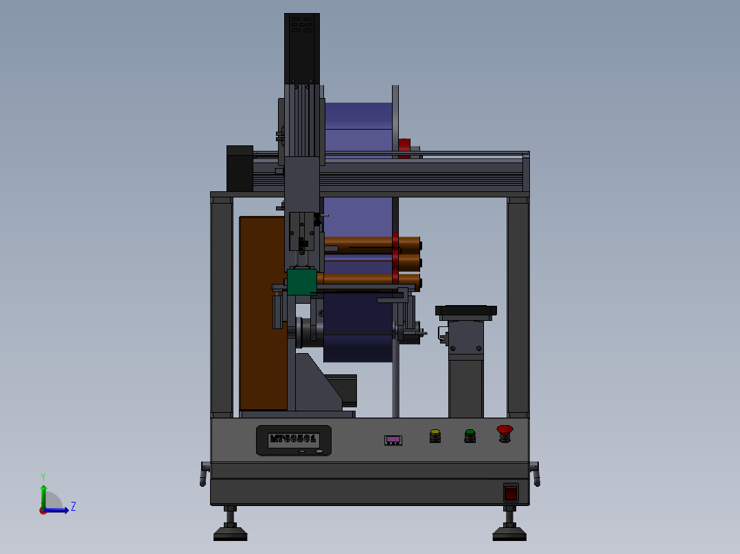 桌面式手机贴膜机3D图纸H506 自动左视图