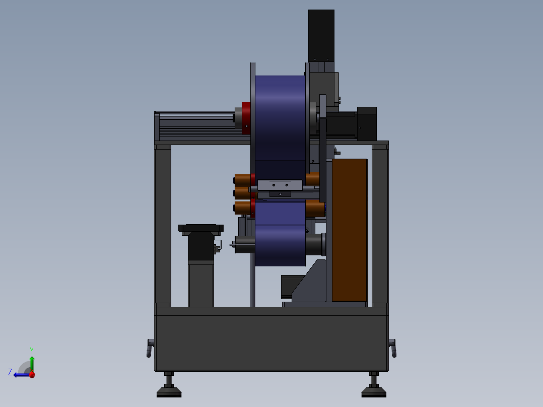 桌面式手机贴膜机3D图纸H506 自动右视图