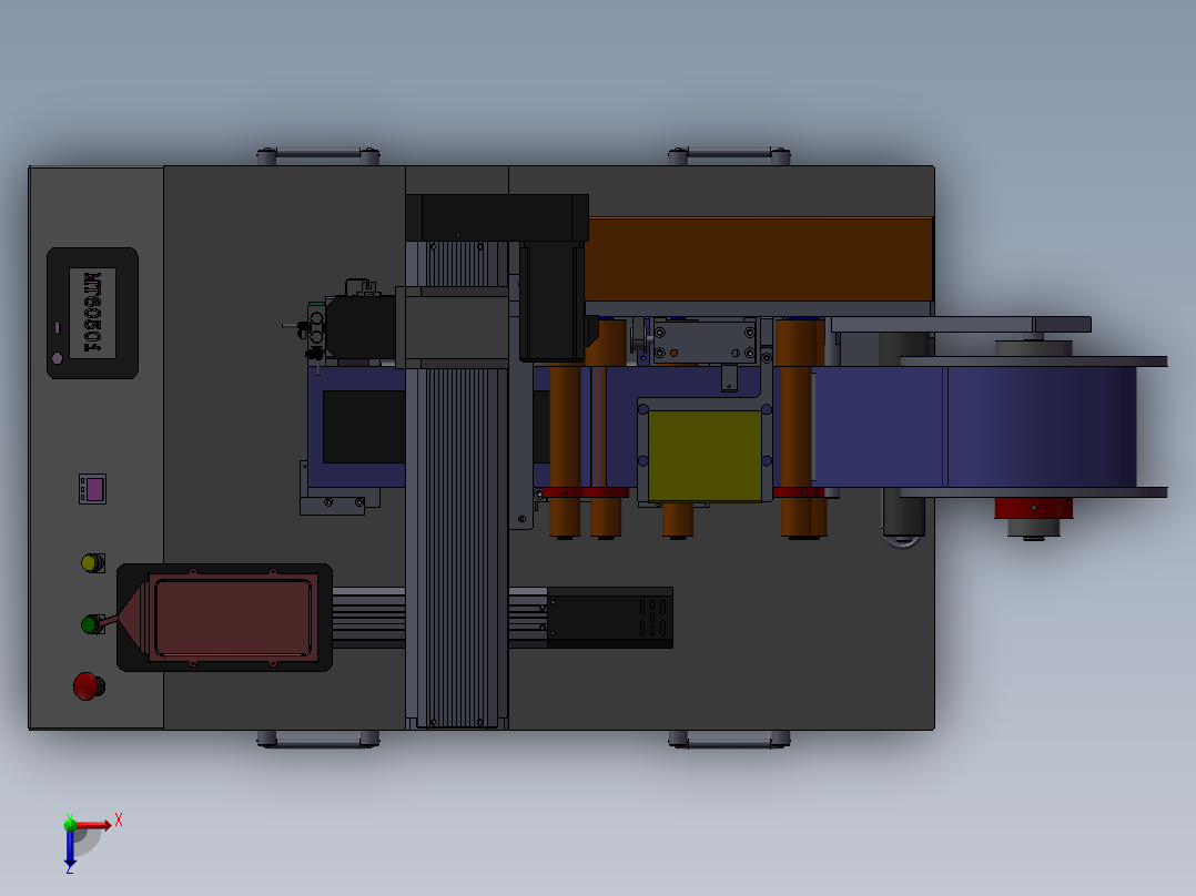 桌面式手机贴膜机3D图纸H506 自动俯视图
