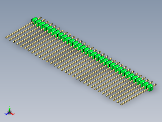 彩色公头100mil（2.54mm）系列-DS1021_green_1x32p_100mil_Type19_rev1.0