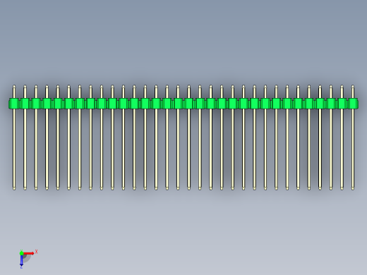 彩色公头100mil（2.54mm）系列-DS1021_green_1x32p_100mil_Type19_rev1.0俯视缩略图