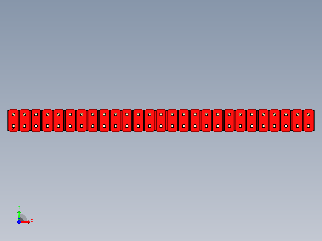 彩色公头100mil（2.54mm）系列-DS1021_red_2x27p_100mil_Type5_rev1.0前视图