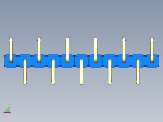 彩色公排针 100mil 2.54mm 系列-DS1022_blue_11p_100mil_Type_SMT_R1_rev1.0后视缩略图