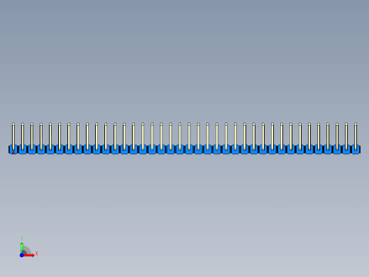 彩色公排针 100mil 2.54mm 系列-DS1022_blue_38p_100mil_TypeU_rev1.0前视缩略图