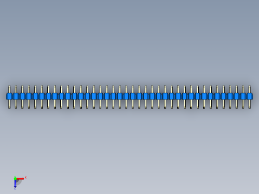 彩色公排针 100mil 2.54mm 系列-DS1022_blue_38p_100mil_TypeU_rev1.0俯视缩略图