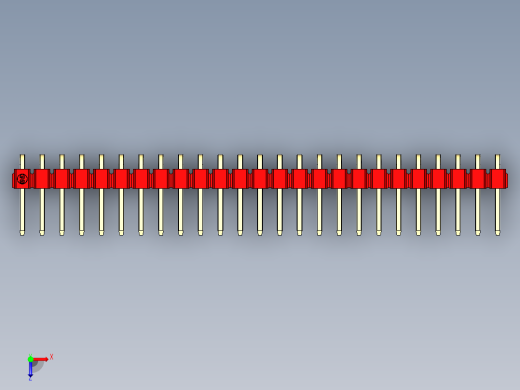 彩色公排针 100mil 2.54mm 系列-DS1022_red_1x25p_100mil_TypeD_rev1.0俯视缩略图