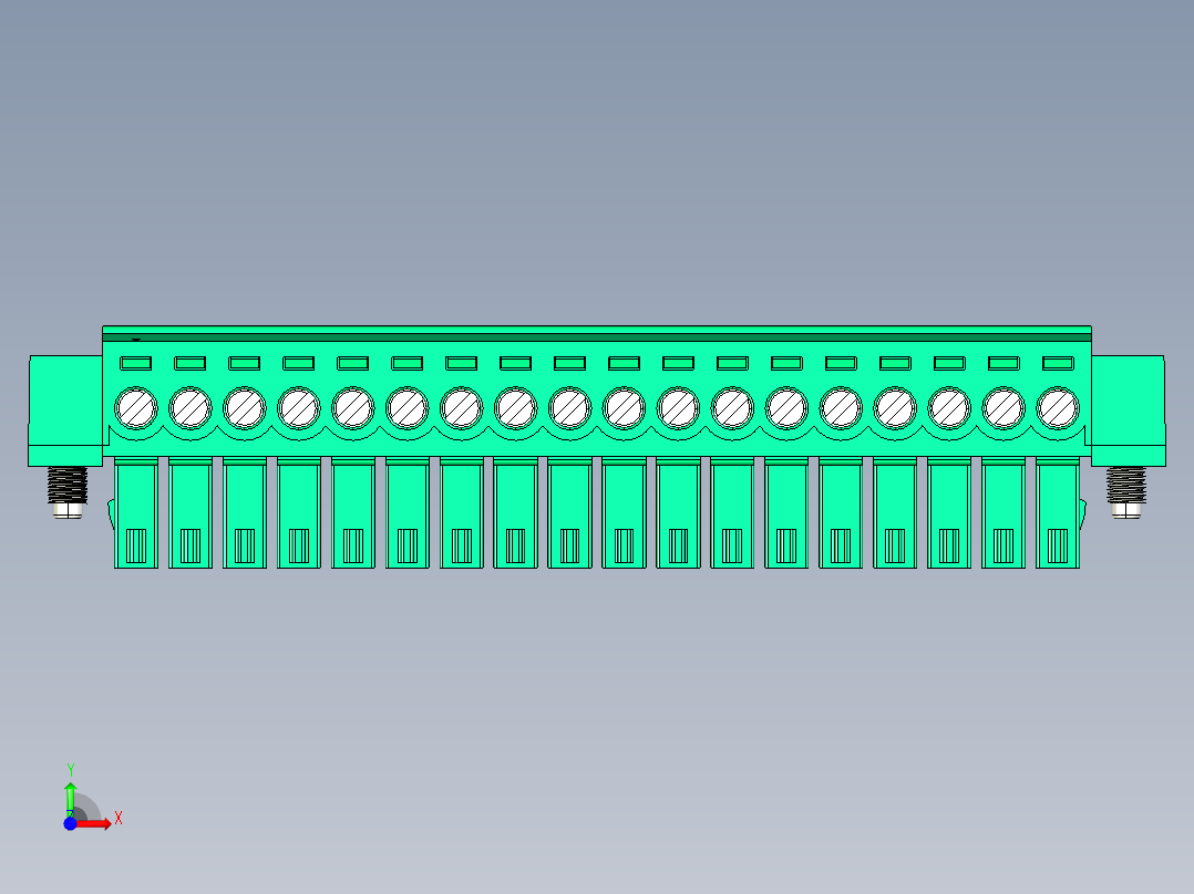 DEGSON 15EDG（公头） 3.5mm 螺钉锁紧，插拔式接线端子 FullPack-15EDGKM-3.5-18P-14-00AH前视图