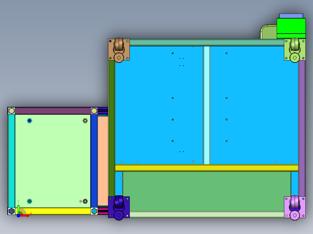 塑料产品金属卡扣的扣合设备前视图