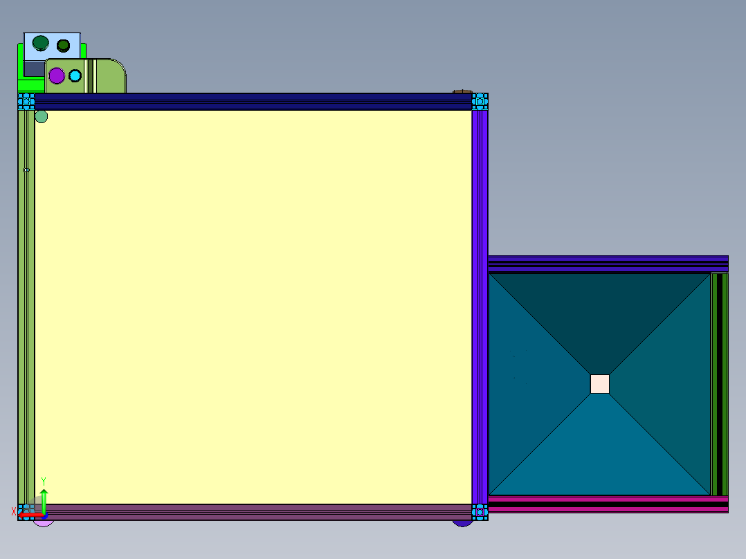 塑料产品金属卡扣的扣合设备后视图